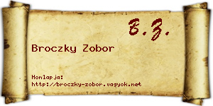 Broczky Zobor névjegykártya